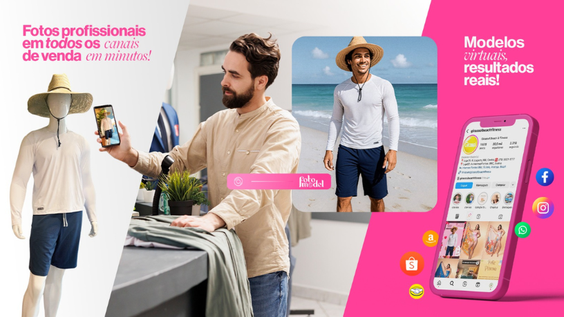 FotoModel permite exibir sua coleção em múltiplos corpos com realismo e praticidade.